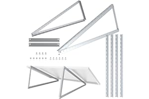 NuaSol Support pour panneau solaire jusqu'à 105 cm - Panneau solaire PV - Réglable de 0 à 90 ° - En aluminium - Matériel de montage - Argenté
