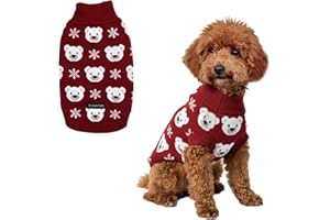 Spark Paws Knit Dog Sweater, Hundekleidung for Small Medium & Large Dogs – Warm Knitted Winter Turtleneck Pullover for Cold Weather, (Polar Bear, 2XL)