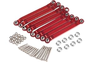RXZIXYL Metal Chassis Pull Rods Suspension Link Mount for RC Car 1/16 WPL C14 C24 1/12 MN D90 D91 MN40 MN45 MN96 MN99 MN99s Upgrade Par (Red)