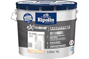 RIPOLIN - Sous-Couche Universelle Extrême Intérieur - Tous Supports - Anti Goutte - Très Forte Adhérence sur le Support - Enduit Avant Peinture - Mat - 10L - Blanc