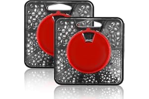 JESIAH 2Pack 7 Division Split Shot Fishing Weights Sets, 358pcs Soft Metal Alloy Fishing Sinkers Coarse Fishing Dispenser Weights Shot for Stabilizing Fishing Line Bait