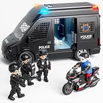 Voiture De Police Transformable – 2-en-1 Avec Lumières Et Musique – Jouet éducatif 3-7 Ans – Cadeau Anniversaire