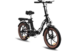 RCB Bici elettrica per adulti Pieghevole Massimo 90 km (effetto ambientale) Batteria rimovibile 36V 12ah, sospensione anteriore della vettura. E-Bike per adulti da 20". 7 -velocità