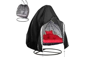 LONGZIMING Funda para sillón colgante de longevidad grande, cubierta para sillón colgante Oxford impermeable, resistente al viento, resistente a los rayos UV, con revestimiento de PVC, cordón negro (200 x 230