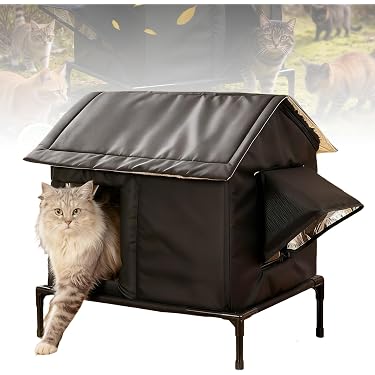 Niche Pour Chat Extérieur Isolée Hiver 43x36x36 Cm - Imperméable, Base Surélevée - Pour Chaton & Petit Chien