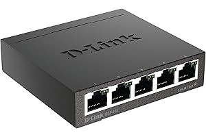 D-Link DGS-105/B 5-Port Gigabit Unmanaged Metal Desktop Switch 10/100/1000 Mbit/s - UK Version, black DGS-105/B