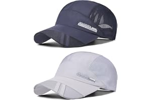 TAGVO Gorra de béisbol de Malla Deportiva, Paquete de 2 Malla Transpirable de Verano Gorras de Sol de béisbol de Secado rápido Gorra de Visera ejecutiva Unisex con Cierre de Hebilla Ajustable