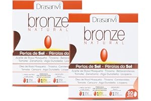Drasanvi BRONZE Acelerador de bronceado, Betacarotenos, Protege la Piel de Rayos UVA y Previene el Envejecimiento, Rosa Mosqueta, Tomate, Zanahoria y Alga Dunaliella, Vit. E, Licopeno, Luteína