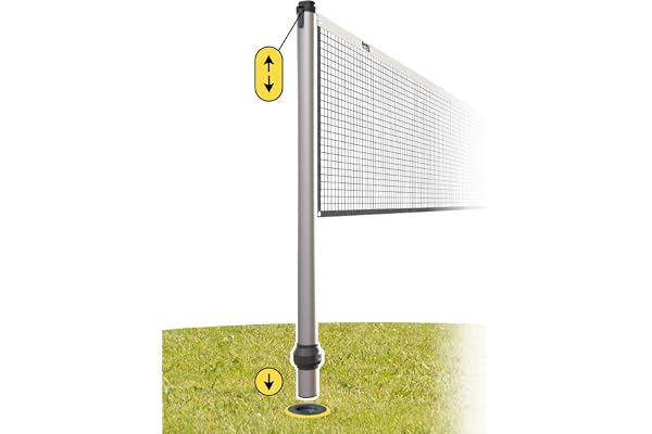 GARD & ROCK - Kit poteaux multisports, télescopiques en aluminium - Badminton, Tennis, Volley-Ball - À clipser sur les bases d'ancrage - Transformez en un instant votre jardin en un terrain de sports!