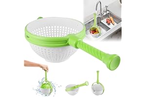 Delamiya Salatschleuder, Salat Spinner, Gemüse-Spinner mit klappbarem Griff, 360 Drehküchenreinigungskorb, für schmackhaftere Salate und schnellere Zubereitung von Lebensmitteln