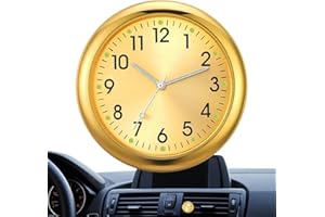 DUBBULON Quartz Clock For Car - Stick On Clock For Car Dashboard | Tiny Small Car Vent Clocks | Waterproof Car Air Vent Clip Clock | For Officess Workbench Locker, Car Decoration
