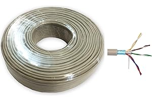 O&W SECURITY Câble téléphonique de 33 m - 4 x 2 x 0,6 mm - 8 fils - Câble de pose J-Y(ST) Y rond avec blindage supplémentaire en aluminium - Câble de sonnette