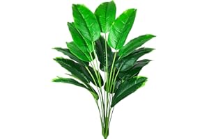 AIVORIUY Planta de Decoración Artificial de Palma Árbol Realista Palmera Tropical Plantas Artificiales Bananera Hojas de Ave del Paraíso, Arbusto Selva Verde para Macetas Exterior Interior Hogar
