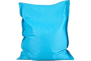 Bean Bag Bazaar Outdoor Kids Bean Bag, Aqua Blue, Water Resistant Fabric, Indoor Outdoor Beanbag with Filling Included, 125cm x 100cm, Floor Cushion, Kids Garden Chair also ideal for Bedroom, Playroom