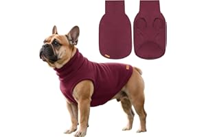 Mosucoirl Suéteres para Perros Suéter Mascotas, Suéter para Perros con Cuello de Tortuga Ropa para Perro cálida Vestido pequeños y medianos XS-4XL (Rojo, M)