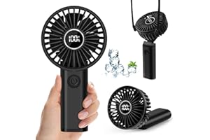 KAZATE Handheld Fan Battery Rechargeable Mini Fan Quiet USB C Hand Fans Small Fan 3600 mAh Battery Small Pocket Fan with 6 Speeds, Foldable Portable Fan with Power Bank