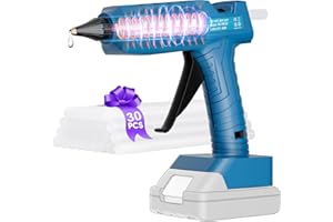 Powtree heißklebepistole kabellos für Makita 18V Akku (Ohne Akku), heissklebepistole akku,90s Schnell Aufheizung, klebepistole für DIY, Handwerk und Schnelle Reparaturen (mit 30 11-mm-Klebestiften)