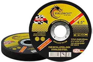 NUTKIT 12 PCS Disque Découper pour Meuleuse d'Angle, Disque a Tronconner 115 Metal, 115 X 1,2 mm Disque de Coupe, Disques de Meuleuse D'angle, Pour Métal, Acier Inox, Acier, Fer, Aluminium