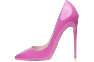 GENSHUO Bombas de tacón Alto con Punta Puntiaguda para Mujer Zapatos de Fiesta con tacón de Aguja Sexy 12 CM / 4.72IN
