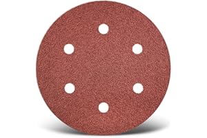 MENZER Red Dischi abrasivi velcrati, 225 mm, 6 fori, p. Levigatrici per muri (10 Pz.) G16