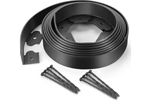 ZDYNASTY 5M Lawn Edging Garden Edging Border NO DIG for Grass Edging Lawn Edging Border with 15 Garden Pegs,Height 5cm Black