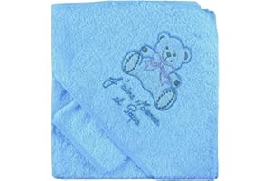 Sortie de bain bebe, NOSBEBES ® brodé Fabriqué en EUROPE BLEU JPM