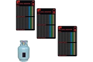 EnixwH 3 Stück Magnetische Gasflaschen Füllstandsanzeige, Füllstandsanzeige Gasflasche Im Wohnmobil, Gasfüllstandmessgerät für Propan-Gas, Gas Grill Flasche Gasanzeiger, für Küche Grillen Im Freien