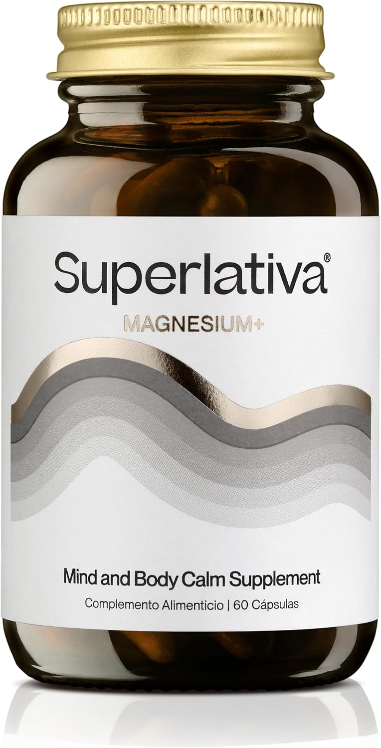 Magnesio Bisglicinato + ATAMg® Patentado – Alta Biodisponibilidad – Relajación Muscular y Mental – Reduce Cansancio y Fatiga – Sistema Nervioso – 60 Cápsulas Veganas | Superlativa Magnesium+