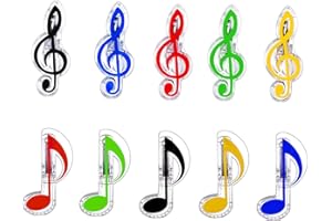 Taicols Lot de 10 clips de page pour livre et notes de musique, 5 couleurs pour pupitre, pince à partition, pince à musique, clé violon, support de partitions décoratif, pour pages de livres