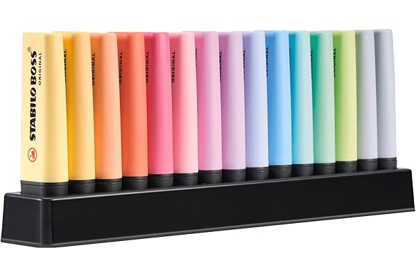 STABILO Marcador BOSS ORIGINAL Pastel - Set de mesa con 15 colores