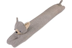 FANCHOSE Door Draft Blocker 84cm/1.3kg, Cute Door Stoppers for Bottom of Door, Heavy Duty Decorative Door Stop, Weighted Door Stop, Animal Door Crack Blocker, Brown Cat