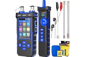 YILTION NF-8508 Network Cable Tester with Optical Power Meter VFL/PoE Test Wire Tracker for RJ11 RJ45 Cat5 Cat6 Cable Toner LAN Ethernet Tracer, Port Flashing Telephone Line CAT3 Continuity Test with NCV