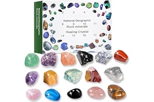 Drookaen Adventskalender 2023 für Kinder, Crystal ore Advent Calendar 2023, Natürlichen Mineralien und Edelsteine, Weihnacht Geschenk für Kinder Mädchen Jungen Geologie-Enthusiasten (Bunt)