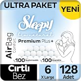 Sleepy Bio Natural Premium Plus Airbag Comfort Ultra Paket Bebek Bezi 6 Numara Xlarge 128 Adet