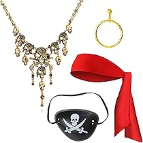 Kit D'accessoires Costume Pirate Pour Femme - 9 Pièces (foulard, Cache-œil, Bijoux...) - Style Renaissance Médiéval