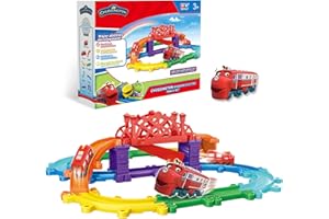 sumsync Chuggington Train électrique et Circuit pour Les Tout-Petits, Ensemble de Trains pour Enfants de 3 4 5 6 7 8 9 10 11 12+ Ans, garçons et Filles, Cadeaux pour Noël Pâques Anniversaire