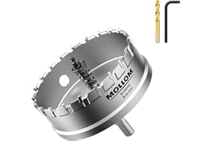 Mollom (95mm | 3-3/4'') Heavy Duty Carbide Hole Saw with 2 Pilot Drill Bits, Hole Cutter cuts Stainless Steel, mild Steel, Iron, Copper, Brass, Plastic