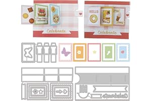 ‎GLOBLELAND GLOBLELAND Triple Flip Stanzformen Für DIY Scrapbooking Metall 3D Seitenrahmen Stanzungen Prägeschablonen Vorlage Für Papierkartenherstellung Dekoration Album Handwerk Dekor