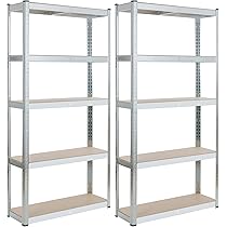 Relaxdays 2 X étagères Lourdes, 5 Niveaux, H X L X P