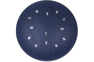 Lomuty 12 pouces 30 CM 13 Notes C Major，Tambour de Langue en Acier，Percussion Instrument， Handpan Drum avec Sac, Livre de Musique, Baguette de Tambour (Bleu Marine)