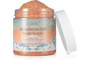 ZODENIS Gommage Corporel Au Sel De L'Himalaya Avec Huile De Litchi, Gommage Au Sel Exfoliant Naturel Pour L'Acné, La Cellulite, Le Nettoyage En Profondeur, Les Rides, Exfolie Et Hydrate La Peau 8,8 Oz
