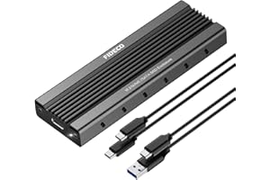 FIDECO M.2 NVME SATA SSD Enclosure, PCIe USB 3.2, Gen 2, 10Gbps, SSD Enclosure Adapter for 2230 2242 2260 2280 M.2 NVME/SATA SSD of M-Key or M+B Key, Support UASP
