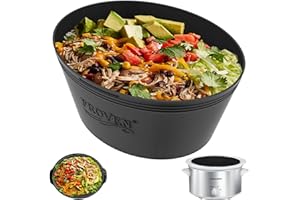 FROVEN 4QT ovale Silikon-Schongarer-Einlage, kompatibel mit Crock Pot & Hamilton Beach Crockpot Liners, wiederverwendbar, spülmaschinenfest, geeignet für die meisten 4 Quart Crockpot Trenneinsatz