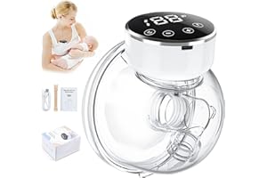 URMYWO Tire-Lait Electrique, Tire-Lait Portable Mains Libres, Silencieux et Sans Douleur Tire-Lait avec 3 Modes et 9 Niveaux, Tire-Lait à écran Tactile LCD, Brides 17/19/21/24 mm (Argent)