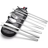 Valkyrie 8 Par&ccedil;a &Ccedil;antalı Yolculuk &Ccedil;atal Bı&ccedil;ak Kaşık Pipet Chopstick Seti Kamp Okul Ofis Tatil Paslanmaz &Ccedil;elik Metal