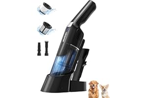 ‎ASPIRON Aspiron Handstaubsauger Akku, 18000Pa & Schnellladestation, Starke Absaugung, HEPA-Filter, Akkusauger Klein für Autos, Zuhause, Büro