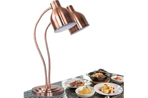 YAOYAOO Lampada a Calore Alimentare Commerciale Doppia Testa Scaldavivande, Lampade Riscaldanti Buffet Esibire Scalda Vivande per Cibo Riscaldante, Paralume Regolabile