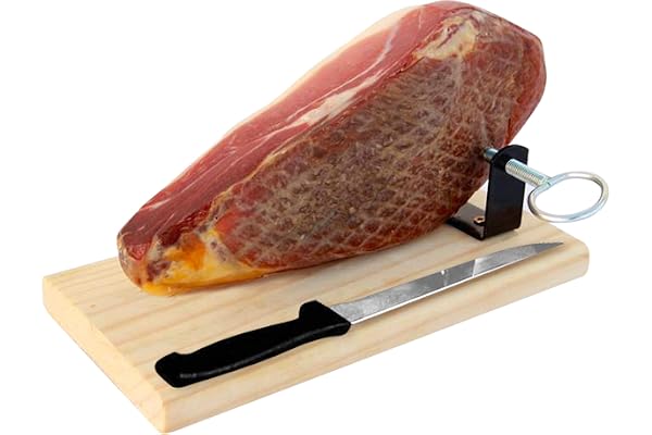 Skinka Serrano Rimmad Urbenat + Skinkhållare + Kniv (Mini-version) 1 Kg - Jamon Serrano - Spanska Ham Jamonprive