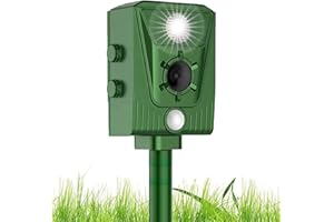 WARDBES Repelente para Gatos, ultrasonidos para Animales, bolardos para Palomas, 2025 Nuevo ultrasonido Solar Repelente para Palomas, pájaros, Perros, Ratones, Zorros