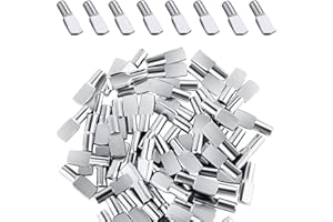 DOMI PRO 100 Piezas 5mm de Alfileres para Estantes, Soporte de Rstantería, Clavijas de Soporte de Estante Muebles de Gabinete en Forma de Cuchara, Para Estantería, Armario, Muebles（Plata）